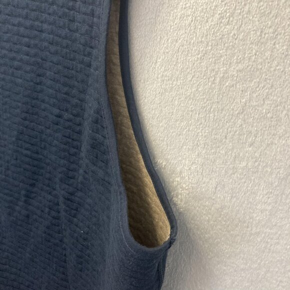 NWT Johnston & Murphy Reversible Quilted Zip Up Knit Vest Mens 3XL Navy Blue Tan - Picture 6 of 16